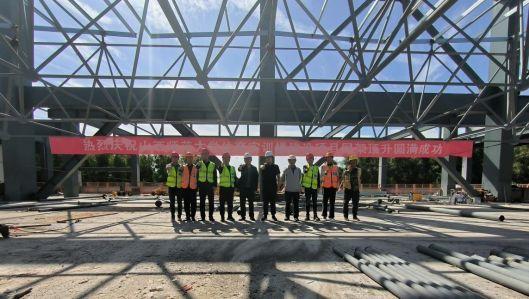 山西建投潇河工业公司承建的山西师范大学实训楼项目网架顶升圆满乐成-402cc永利集团