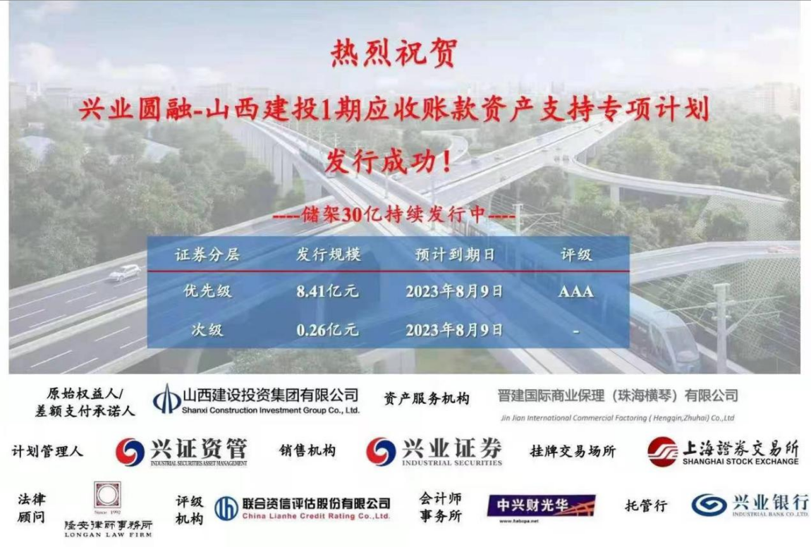 山西建投1期应收账款资产支持专项妄想乐成刊行