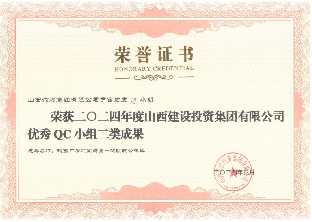 山西建投六建集团荣获多项QC效果奖-402cc永利集团